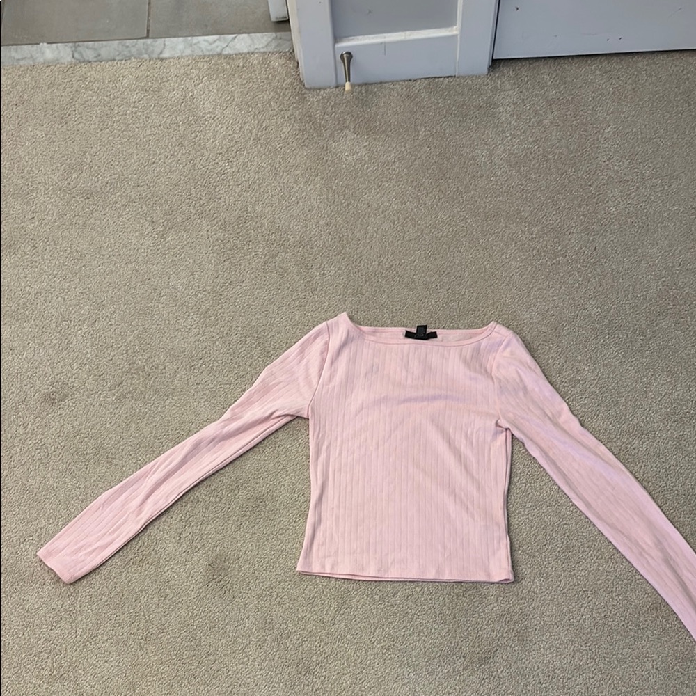 Forever 21 Light Pink Ribbed Blouse